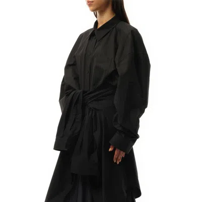 Balenciaga Women's Patched Shirt Dress In Black