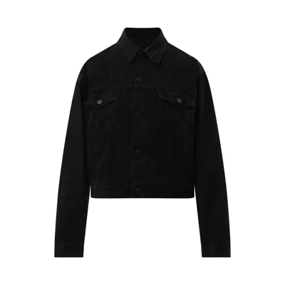 Balenciaga Denim Jacket With Chest And Lateral Pockets In Black
