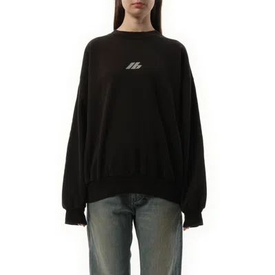 Balenciaga Crewneck Cotton Jersey Sweatshirt In Faded Black