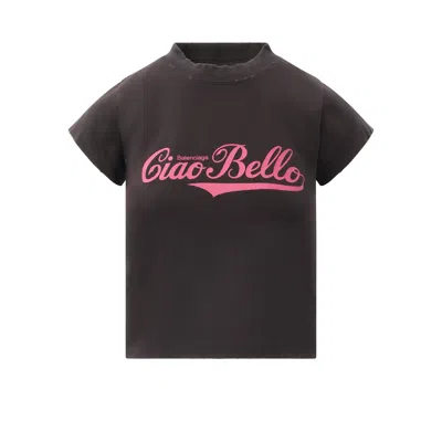 Balenciaga Ciao Bello T-shirt In Washed Black