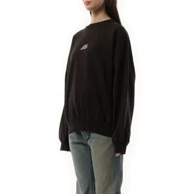 Balenciaga Crewneck Cotton Jersey Sweatshirt In Faded Black