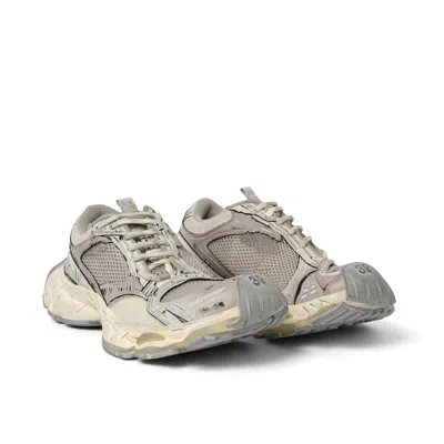 Balenciaga Women Multicolor Synthetic Leather And Mesh Stapler Sneakers In Beige/grey