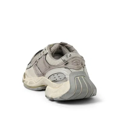 Balenciaga Women Multicolor Synthetic Leather And Mesh Stapler Sneakers In Beige/grey