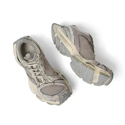 Balenciaga Women Multicolor Synthetic Leather And Mesh Stapler Sneakers In Beige/grey