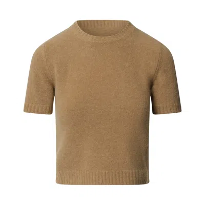 Maison Margiela Short Sleeve Sweater In Beige