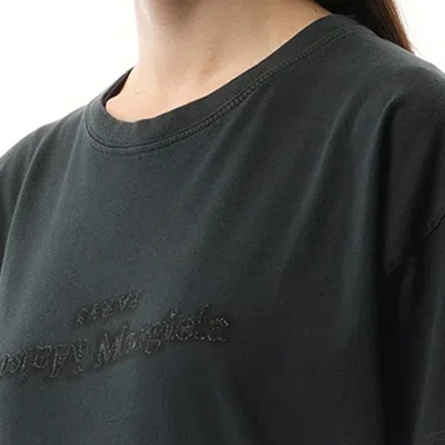Maison Margiela T-shirt With Logo In Vintage Black