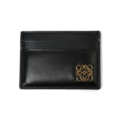 Loewe Anagrame Puffer Card Holder In Leather In Black