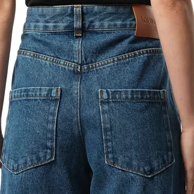 Loewe Women's Anagram Baggy Jeans Af In Jeans Blue