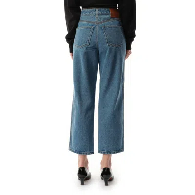 Loewe Anagram Cropped Jeans In Mid Blue