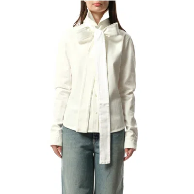 Loewe Bow-detail Cotton Shirt In White