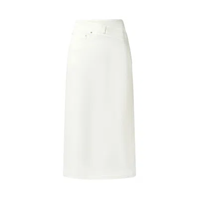 Loewe Cotton Deconstructed Midi Skirt In White