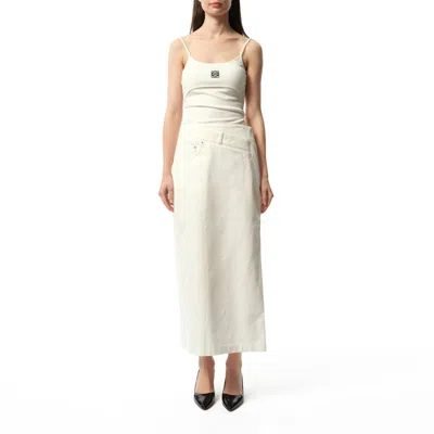 Loewe Cotton Deconstructed Midi Skirt In White