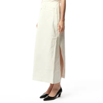 Loewe Cotton Deconstructed Midi Skirt In White