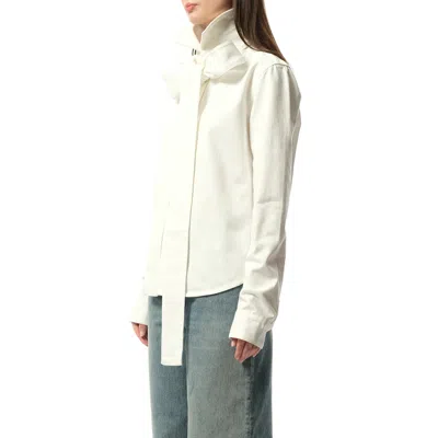 Loewe Bow-detail Cotton Shirt In White