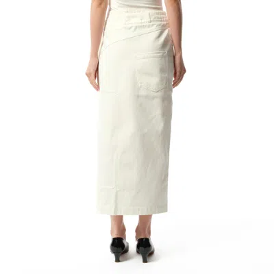 Loewe Cotton Deconstructed Midi Skirt In White