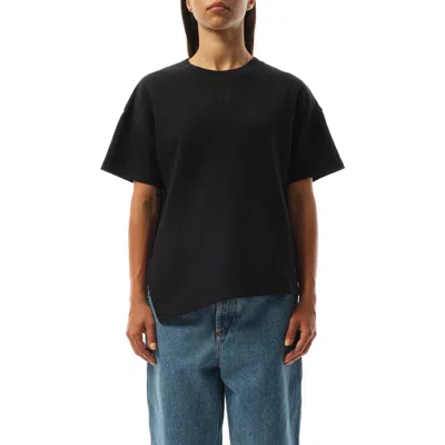 Loewe Asymmetrical Logo T-shirt In Black