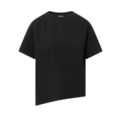 Loewe Asymmetrical Logo T-shirt In Black
