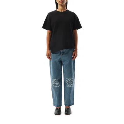 Loewe Asymmetrical Logo T-shirt In Black