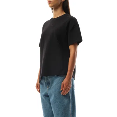 Loewe Asymmetrical Logo T-shirt In Black