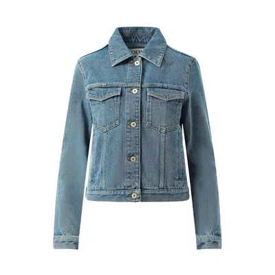 Loewe Anagram Logo-patch Regular-fit Denim Jacket In Mid Blue