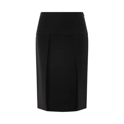 Khaite Kidd Pleated Midi Skirt In Black