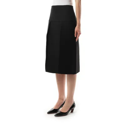 Khaite Kidd Pleated Midi Skirt In Black