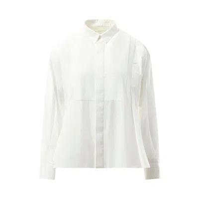 Sacai Women's Cotton Poplin Layered Shirt In Off White