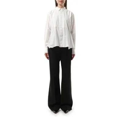 Sacai Women's Cotton Poplin Layered Shirt In Off White