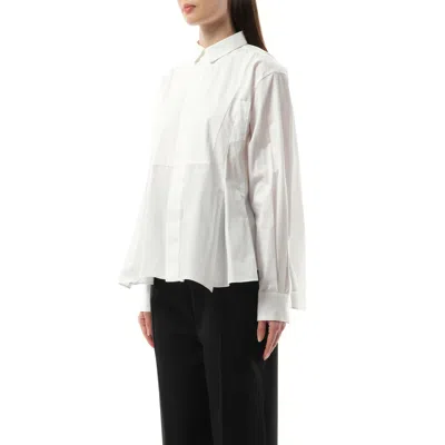 Sacai Women's Cotton Poplin Layered Shirt In Off White