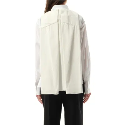 Sacai Women's Cotton Poplin Layered Shirt In Off White