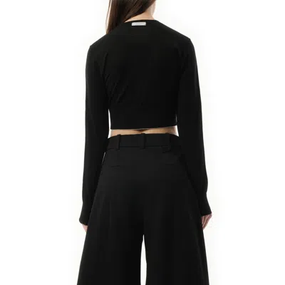 Jacquemus Cropped Cardigan With Button-down Front And Ribbed Hem In Black