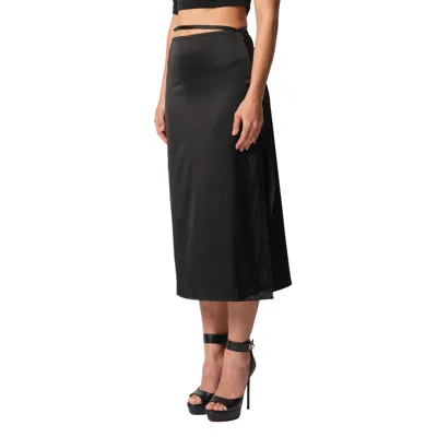 Jacquemus Logo Plaque Midi Skirt In Black