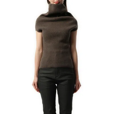 Rick Owens Women's Sleeveless Crater Knit Sweater In Dust