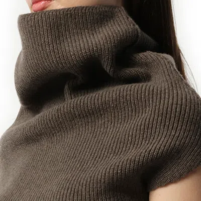 Rick Owens Women's Sleeveless Crater Knit Sweater In Dust