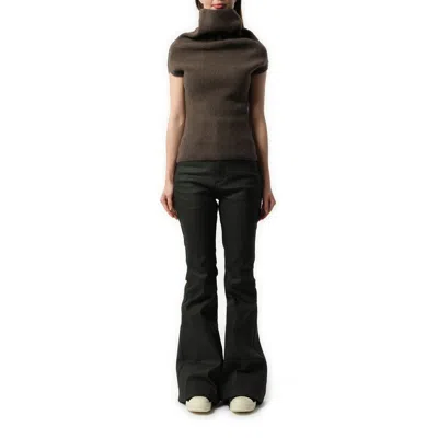 Rick Owens Women's Sleeveless Crater Knit Sweater In Dust