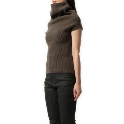 Rick Owens Women's Sleeveless Crater Knit Sweater In Dust