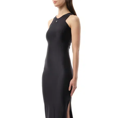 Coperni Embellished Satin-jersey Midi Dress In Black
