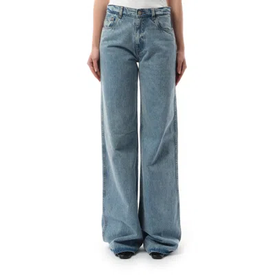 Coperni Denim Wide Leg Pants In Blue Washed