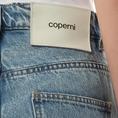 Coperni Denim Wide Leg Pants In Blue Washed