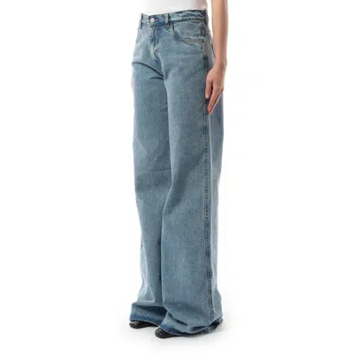 Coperni Denim Wide Leg Pants In Blue Washed