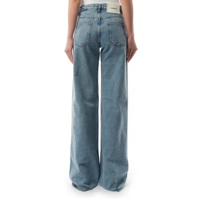 Coperni Denim Wide Leg Pants In Blue Washed