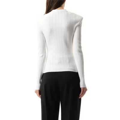Balmain Women's 6 Btn Knit Pullover In White