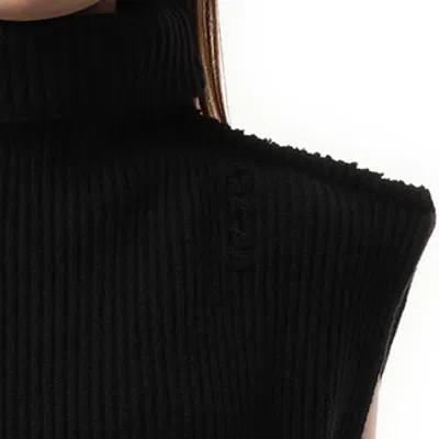 Marni Ribbed Virgin Wool Top In Black