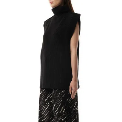 Marni Ribbed Virgin Wool Top In Black