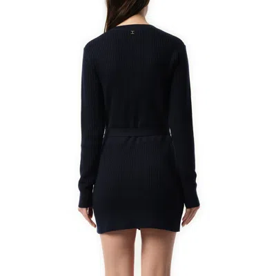 Chloé Cardigan Ajusté Utilitaire En Maille De Laine Femme Bleu Taille S 81% Laine, 19% Viscose In Navy