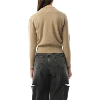 Maison Margiela Virgin Wool Cardigan In Walnut