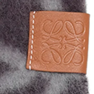Loewe Women's Textured Anagram Scarf In Black/grey