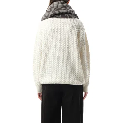Loewe Women's Textured Anagram Scarf In Black/grey