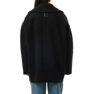 Loewe Wool Single-breasted Coat In Black