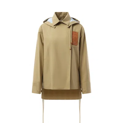 Loewe Women's Hooded Anagram Parka In Sweet Caramel